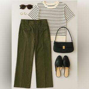 Who What Wear Olive Wide Leg Pants